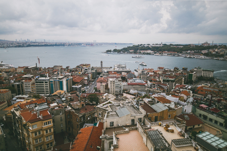 aerial view of buildings in Istanbul, Turkeyの写真素材