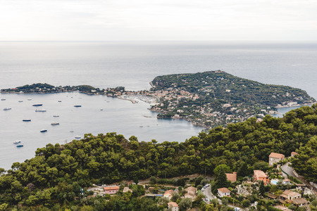 aerial view of old european city located on seashore, Fort de la Revere, France