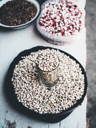 high angle view of kidney beans at georgian marketの写真素材
