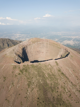 aerial view of mount vesuvius, Naples in Campania, Italyの写真素材