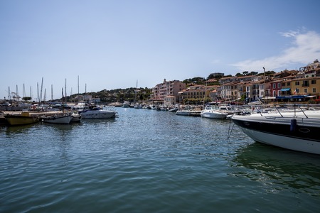 AVIGNON, FRANCE - JUNE 18, 2018: beautiful sea harbour with yachts and boats, Avignon, Franceのeditorial素材