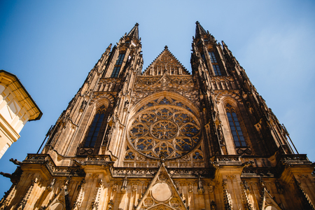 St. Vitus Cathedral in Prague Castle in Prague, Czech Republicの写真素材