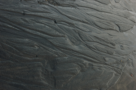 full frame image of black sand in Icelandの写真素材