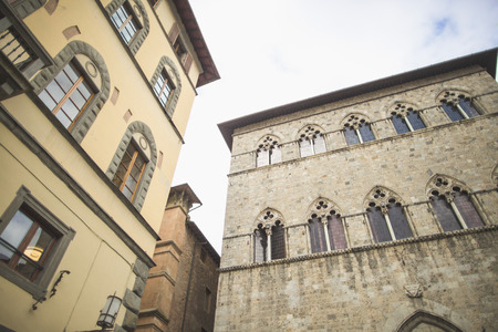 Medieval architecture facade of Sienna buildingの写真素材