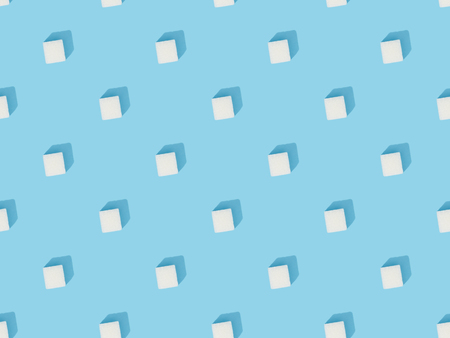 White sweet sugar cubes seamless pattern