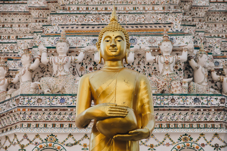 Traditional ancient Buddha statue in Bangkok, Thailandの写真素材