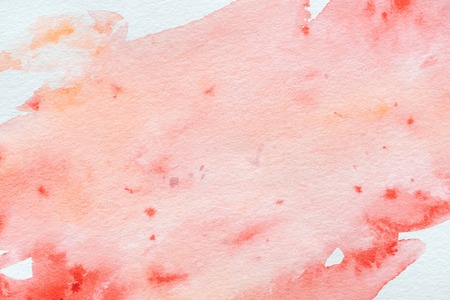 Abstract background with red watercolor painting on white paperの写真素材