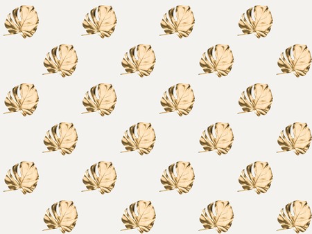 full frame of shine colored in golden plants isolated on greyの写真素材