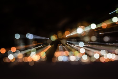 night background with blurred bokeh lightsの写真素材