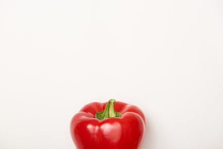 Studio shot of red bell pepper on white background