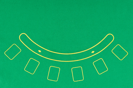 top view of empty green poker tableの写真素材
