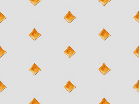collage of grilled crispy toasts on grey background, seamless background patternの写真素材