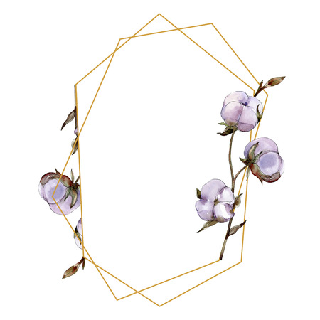 Cotton floral botanical flower. Wild spring leaf wildflower isolated. Watercolor background illustration set. Watercolour drawing fashion aquarelle isolated.の写真素材