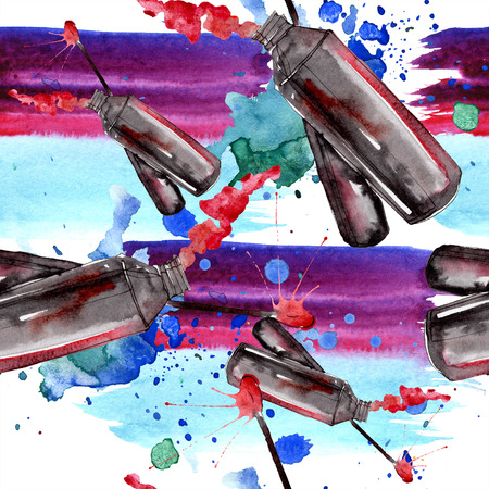 Fashionable sketch fashion glamour illustration in a watercolor style element. Clothes accessories set trendy vogue outfit. Watercolour set seamless background pattern. Fabric wallpaper print texture.の写真素材