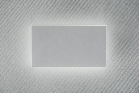 top view of blank card on white background with copy space