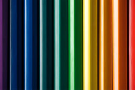 wooden rainbow multicolored pencils, lgbt conceptの写真素材