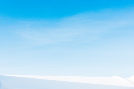 clear blue sky in carpathian mountains covered with snowの写真素材