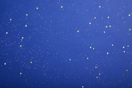 top view of violet starry background with copy space, earth day conceptの写真素材