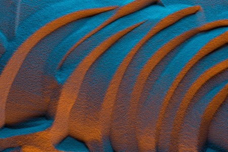 top view of textured sand background with color filterの写真素材