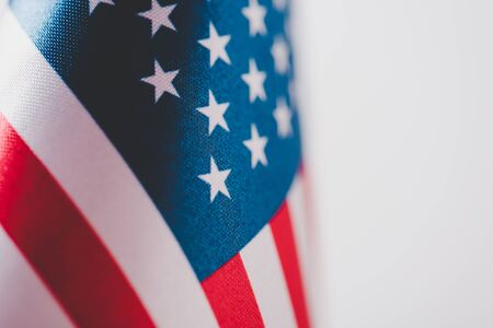 united states national flag isolated on grey, memorial day concept
