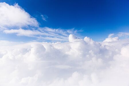blue sky with white clouds in rome, italy