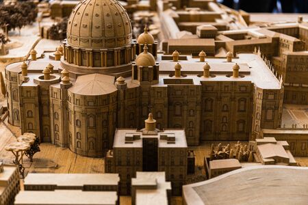ROME, ITALY - JUNE 28, 2019: maquette of ancient Rome in Vatican Museum