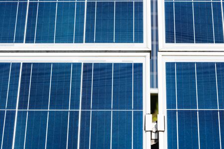 blue solar energy batteries with copy space outside