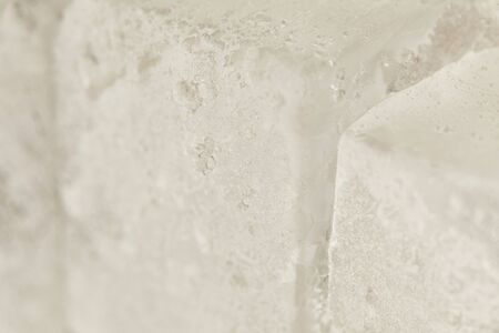 close up view of frozen fresh textured ice cubesの写真素材