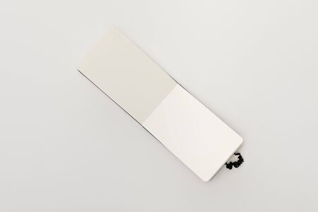 top view of empty open notebook on white background