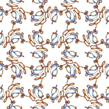 Belt sketch fashion glamour illustration. Clothes accessories set trendy outfit.  set. Watercolour drawing fashion aquarelle. Seamless background pattern. Fabric wallpaper print texture.の写真素材