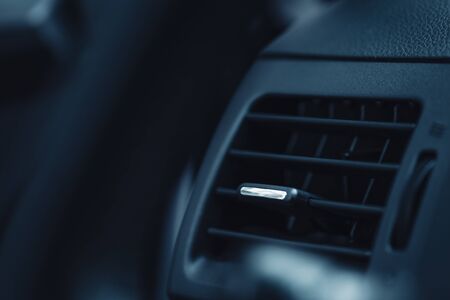 ventilation grille on dashboard in modern carの写真素材