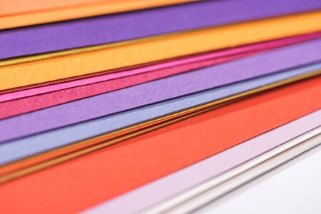 close up of colorful, bright and blank papers