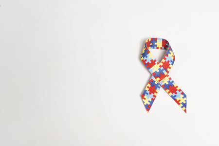 top view of symbol of dyslexia on grey backgroundの写真素材