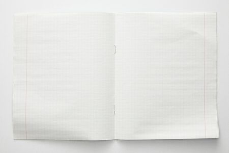 top view of empty paper sheets on white background