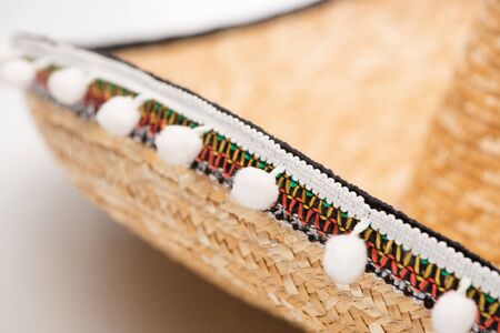 Close up view of sombrero on whiteの写真素材