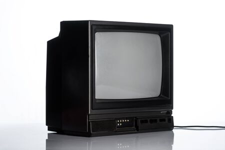 vintage tv on white, evolution conceptの写真素材
