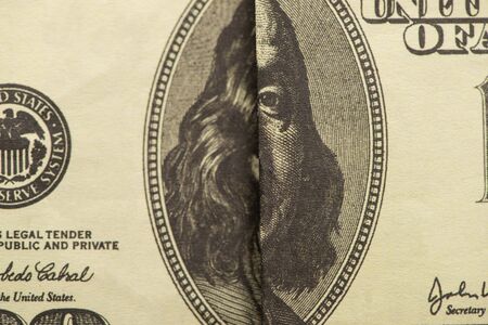 close up of american dollar banknote