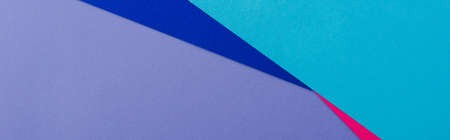 abstract geometric background with lilac, pink, blue paper, panoramic shot