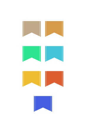 set of blank colorful ribbons with copy space on white backgroundのイラスト素材