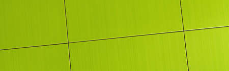 background of bright, green ceramic tiles, top view, banner