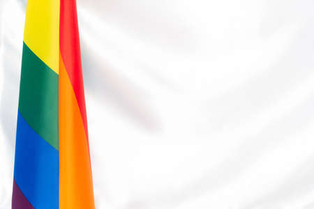 rainbow colors of lgbt flag on white backgroundの写真素材