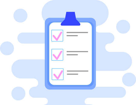 illustration of clipboard with check marks on fill out paper form,stock illustrationのイラスト素材