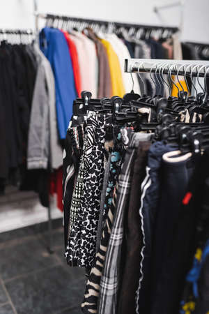 Shorts on hangers in second handの写真素材