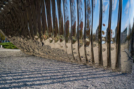WROCLAW, POLAND - APRIL 18, 2022: Metal Nawa arch at daytimeのeditorial素材