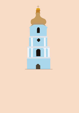 illustration of st sophia cathedral in kyiv, ukraine,stock illustrationのイラスト素材