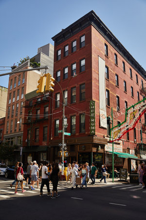 NEW YORK, USA - NOVEMBER 26, 2022: famous cafe roma pastry shop in manhattan, travel concept