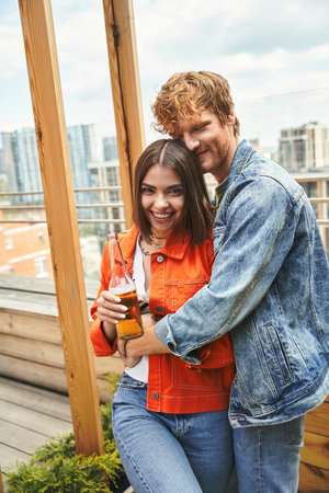 A man and a woman stand united, side by side, exuding strength, solidarity, and mutual respectの写真素材