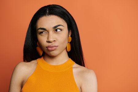 A confident African American woman showcases her unique expression.