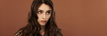 This young woman exudes charm in her stylish autumn attire, perfectly suited for the season's trends...
