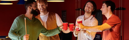 Friends enjoy a night out playing pool, laughing, and sharing drinks.